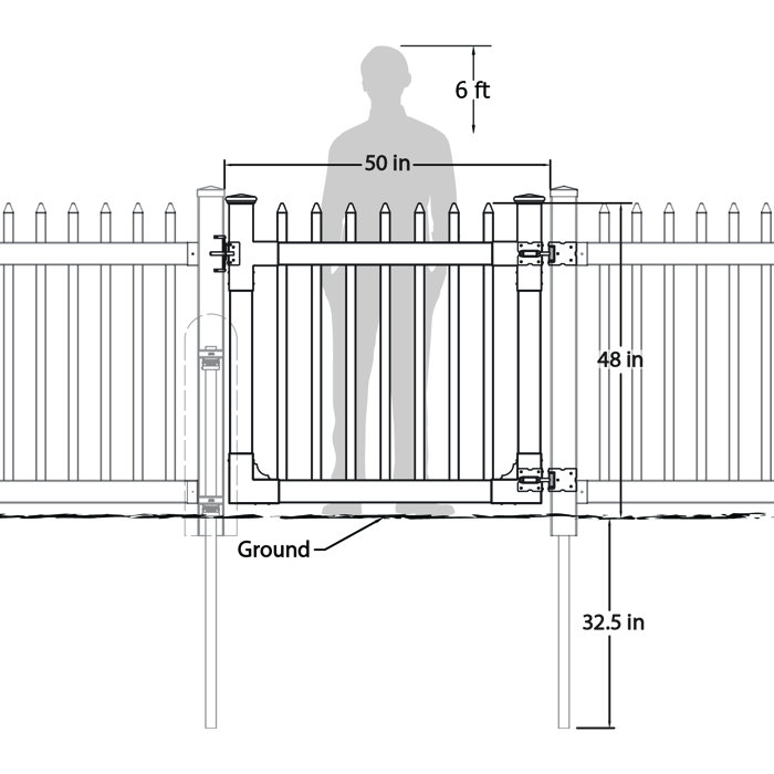 Wam Bam NoDig Fence Nantucket 48'' H x 48'' W White Vinyl Gate